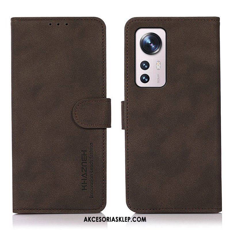Etui Folio do Xiaomi 12 Pro Modny Efekt Skóry Khazneh