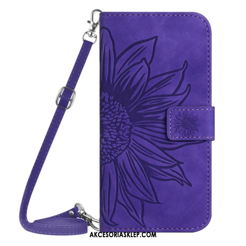 Etui Folio do Xiaomi 12T / 12T Pro Słonecznik I Pasek Na Ramię