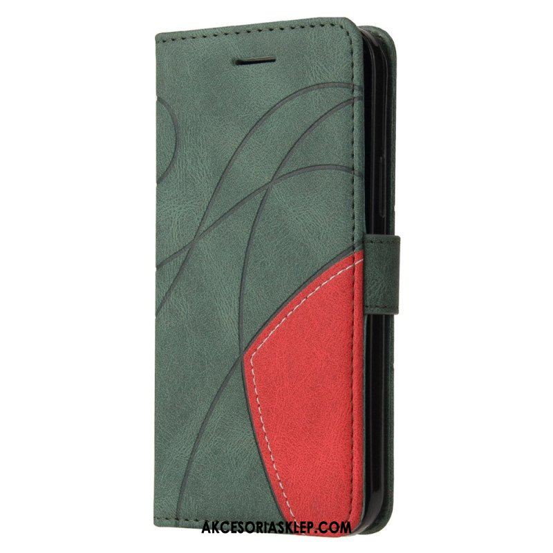 Etui Folio do Xiaomi 12T / 12T Pro z Łańcuch Dwukolorowy Pasek