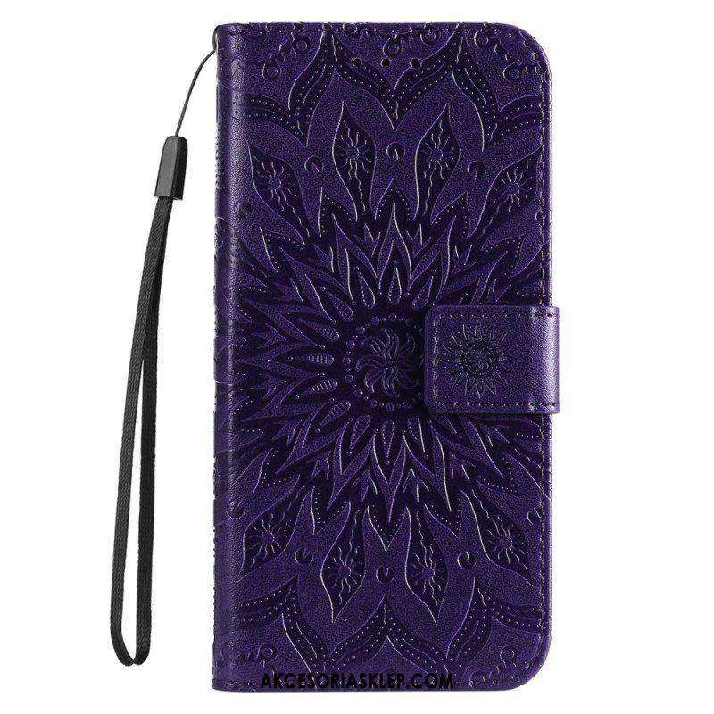 Etui Folio do Xiaomi 12T / 12T Pro z Łańcuch Paskowata Mandala