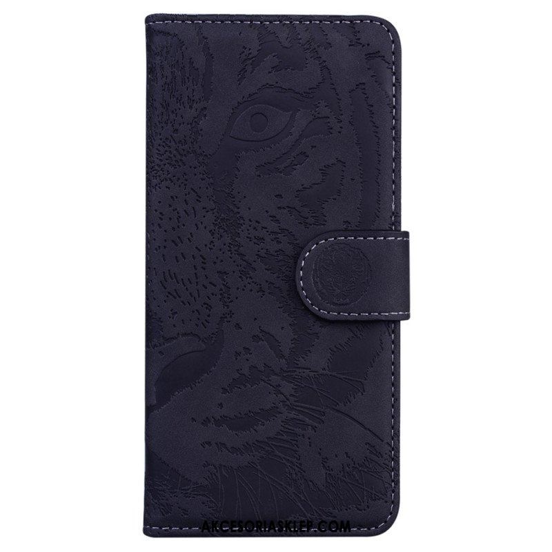 Etui Folio do Xiaomi 13 Pro z Łańcuch Paskowaty Nadruk Tygrysa