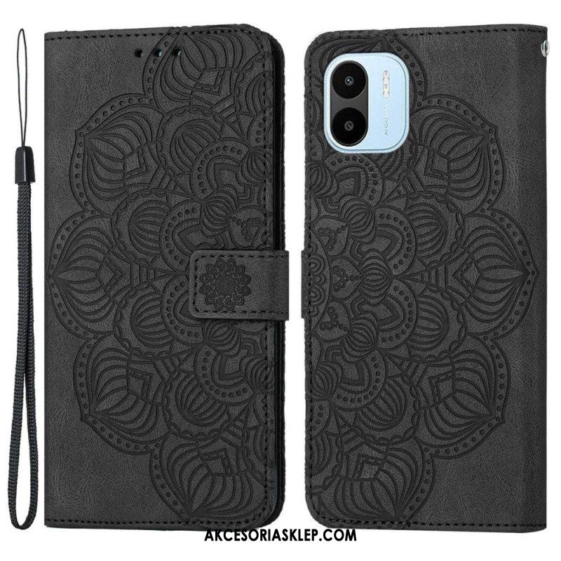 Etui Folio do Xiaomi Redmi A1 z Łańcuch Paskowata Mandala