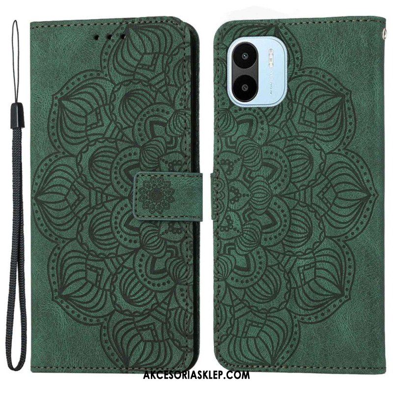 Etui Folio do Xiaomi Redmi A1 z Łańcuch Paskowata Mandala