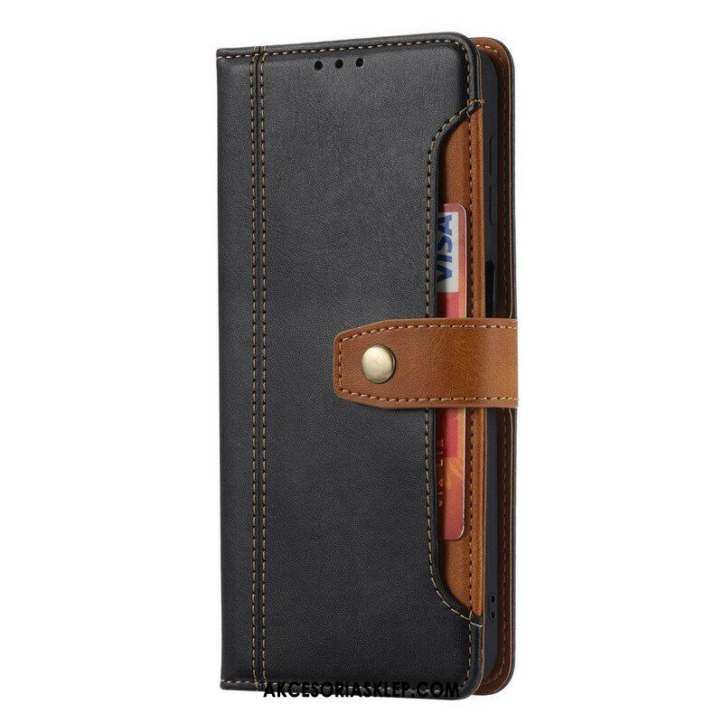 Etui Folio do Xiaomi Redmi Note 10 / 10S Przedni Uchwyt Na Kartę I Pasek