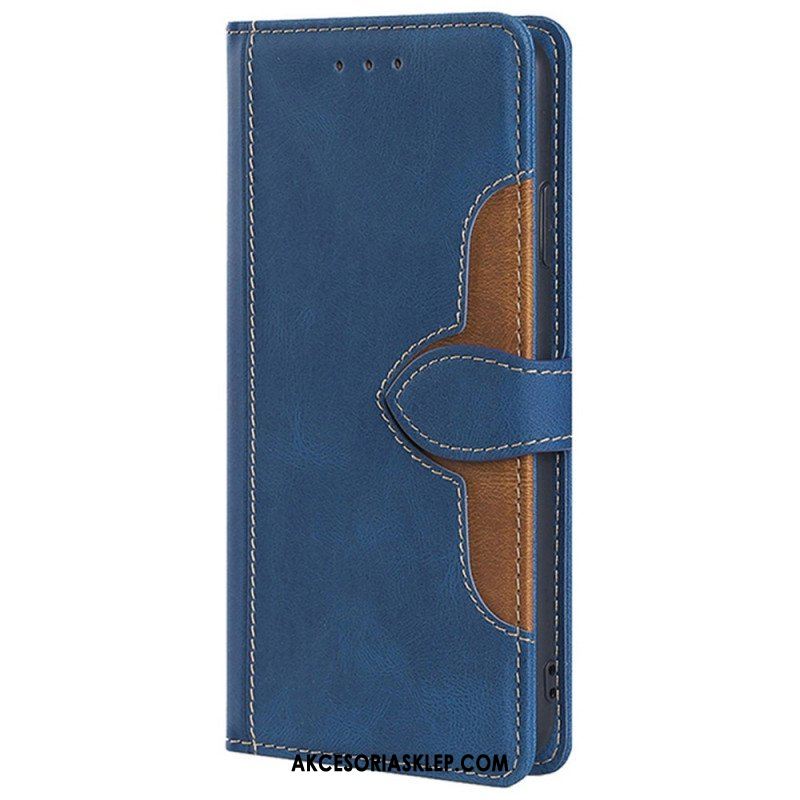 Etui Folio do Xiaomi Redmi Note 11 / 11S Dwukolorowa Stylowa Sztuczna Skóra