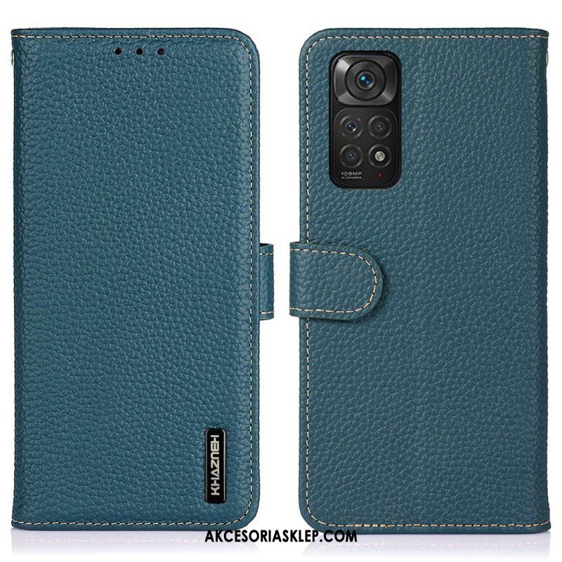 Etui Folio do Xiaomi Redmi Note 11 / 11S Khazneh Skóra Liczi