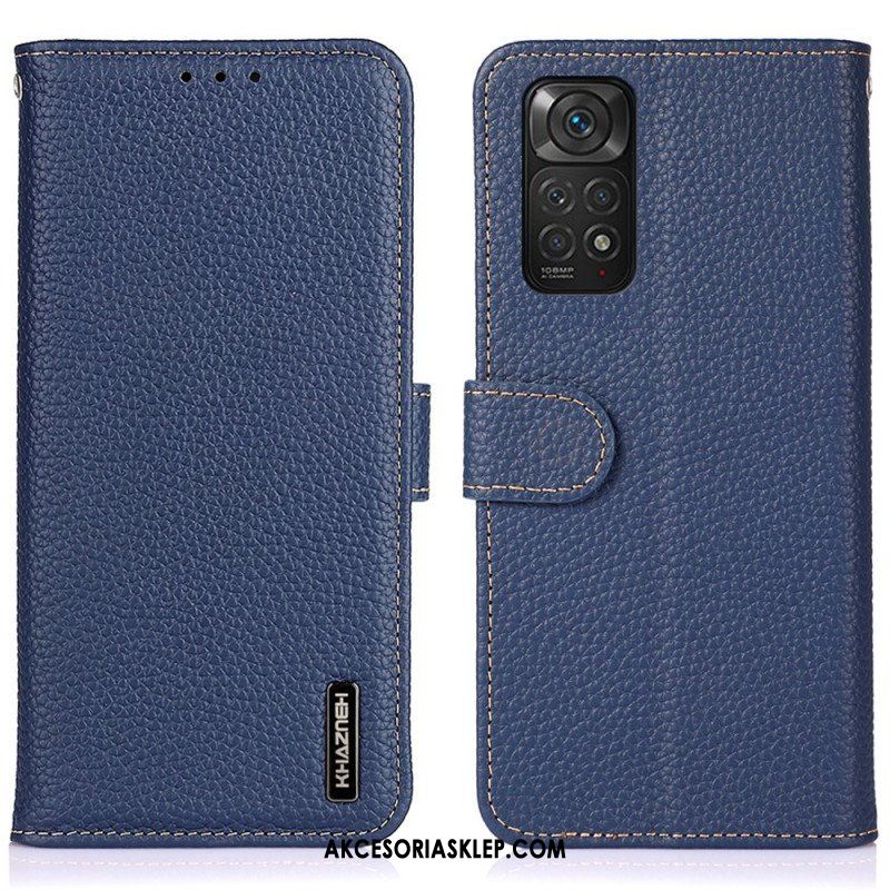 Etui Folio do Xiaomi Redmi Note 11 / 11S Khazneh Skóra Liczi