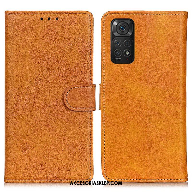 Etui Folio do Xiaomi Redmi Note 11 / 11S Retro Matowy Efekt Skóry