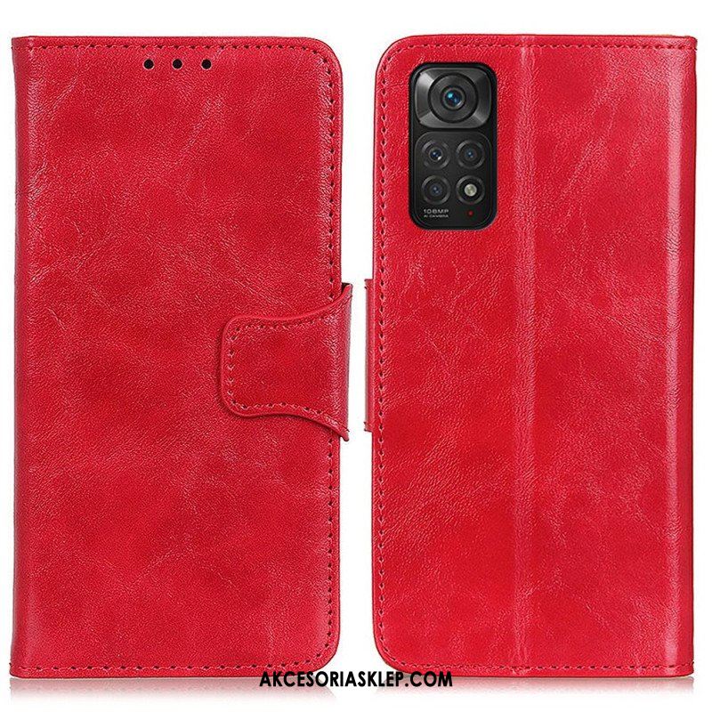 Etui Folio do Xiaomi Redmi Note 11 / 11S Skórzany Futerał Klapa Magnetyczna Tekstury