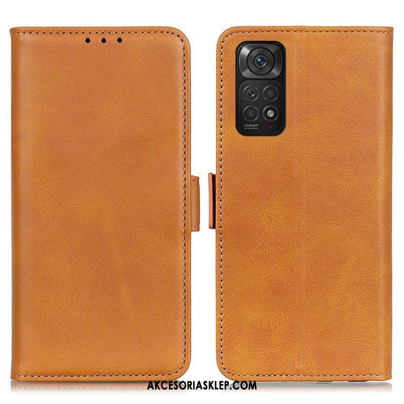 Etui Folio do Xiaomi Redmi Note 11 / 11S Skórzany Futerał Podwójna Klapa