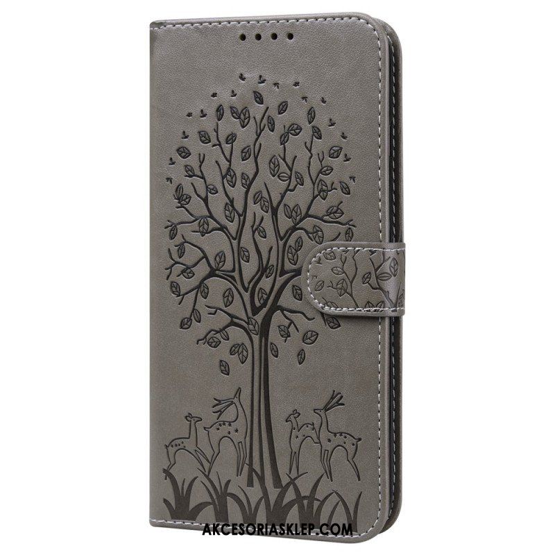 Etui Folio do Xiaomi Redmi Note 11 Pro / 11 Pro 5G Drzewo I Jeleń
