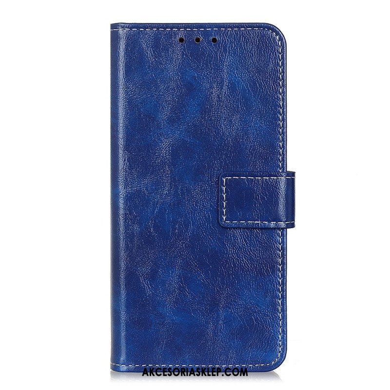 Etui Folio do Xiaomi Redmi Note 12 4G Lakierowana Z Widocznymi Szwami