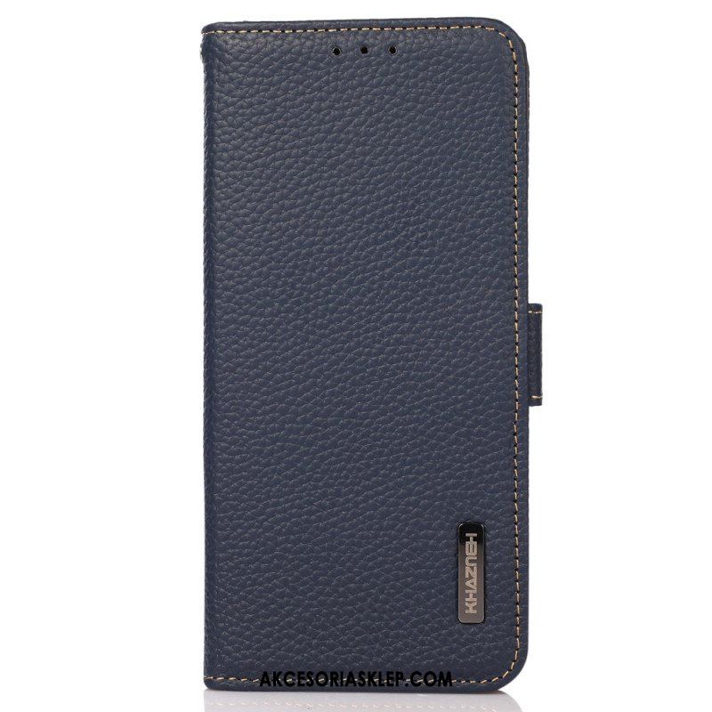 Etui Folio do Xiaomi Redmi Note 12 4G Skóra Liczi Khazneh Rfid