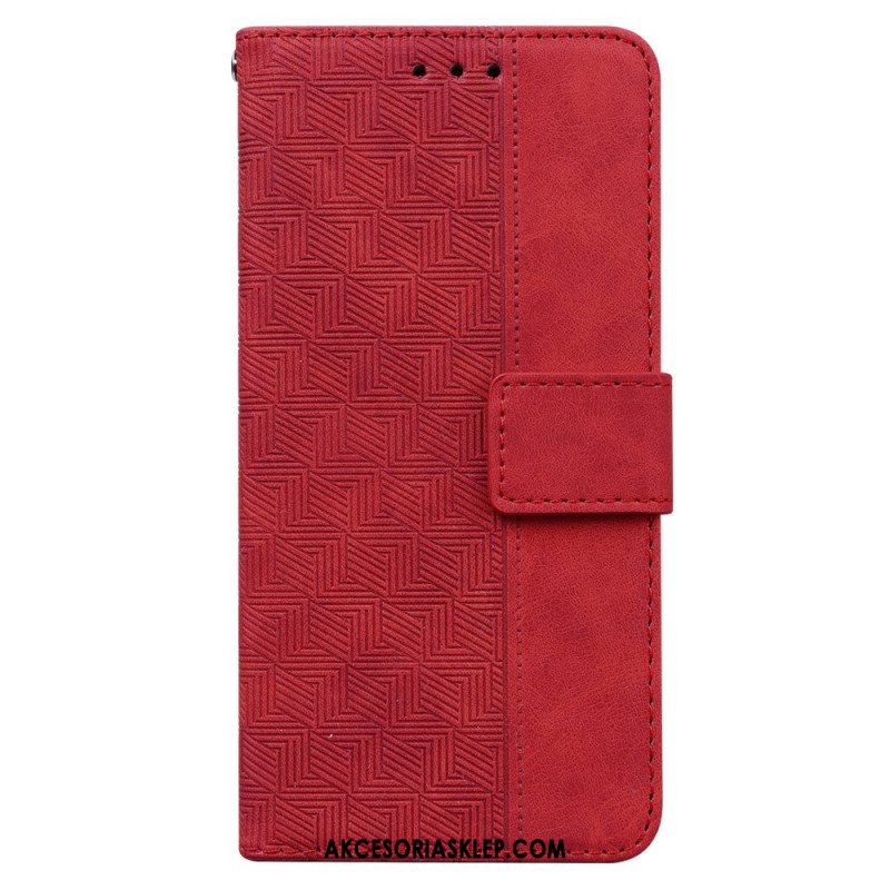 Etui Folio do Xiaomi Redmi Note 12 4G z Łańcuch Pasiasty Wzór