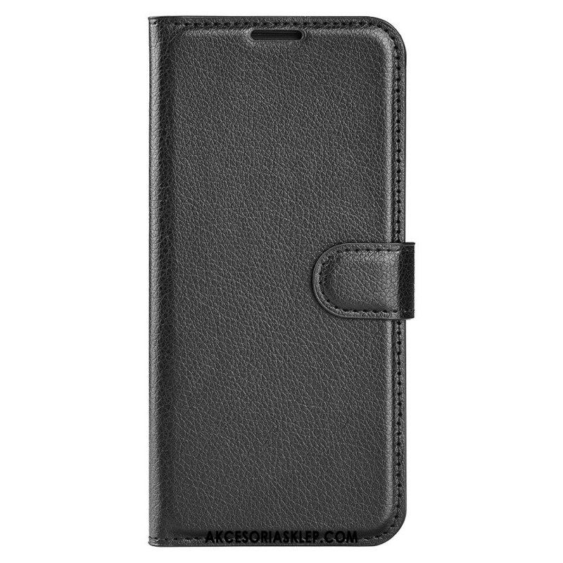 Etui Folio do Xiaomi Redmi Note 12 5G Klasyczny Efekt Skóry Liczi