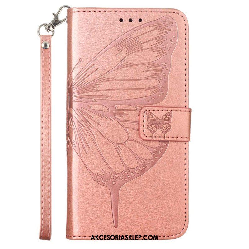 Etui Folio do Xiaomi Redmi Note 12 5G Kwiatowy Motyl