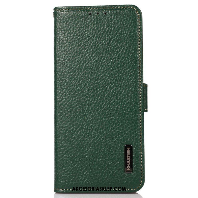 Etui Folio do Xiaomi Redmi Note 12 5G Skóra Liczi Khazneh Rfid