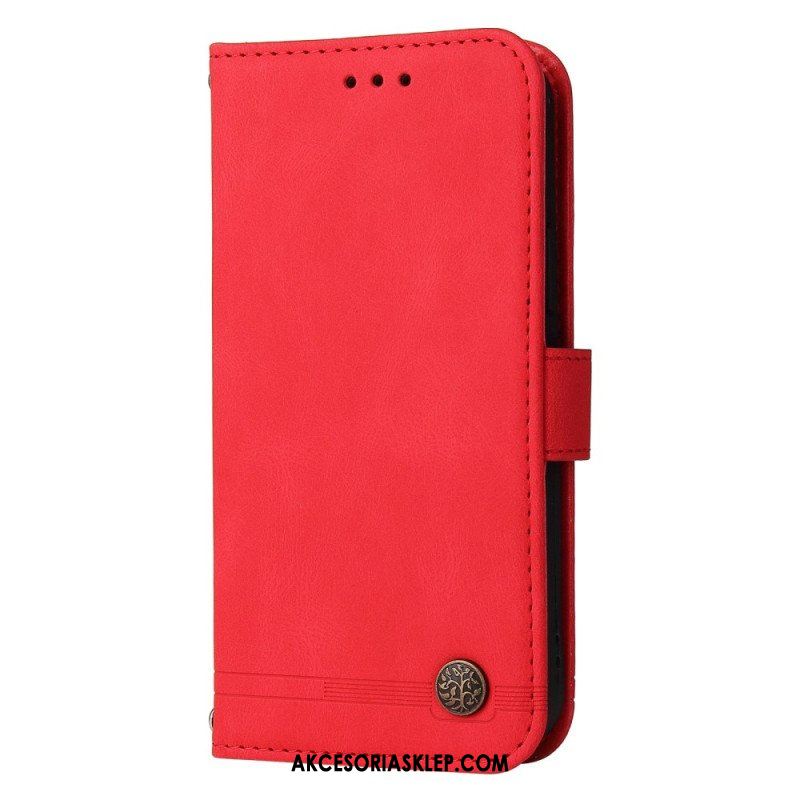 Etui Folio do Xiaomi Redmi Note 12 5G Skórzany Styl Z Ozdobnym Nitem