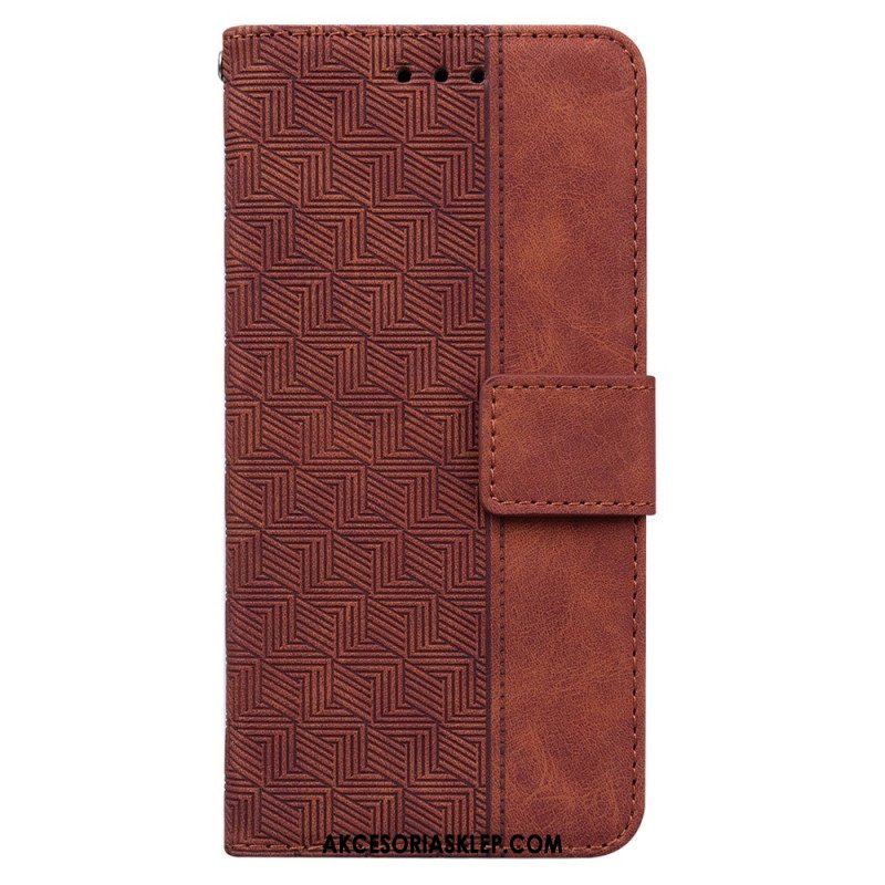 Etui Folio do Xiaomi Redmi Note 12 5G z Łańcuch Pasiasty Wzór