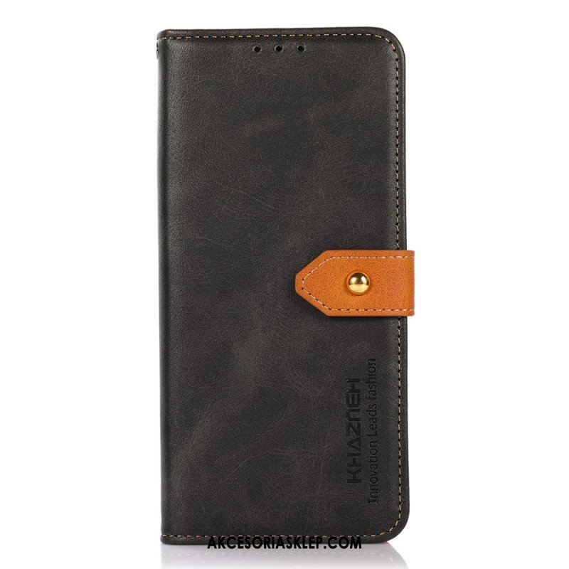 Etui Folio do Xiaomi Redmi Note 12 Pro Dwukolorowe Złote Zapięcie Khazneh