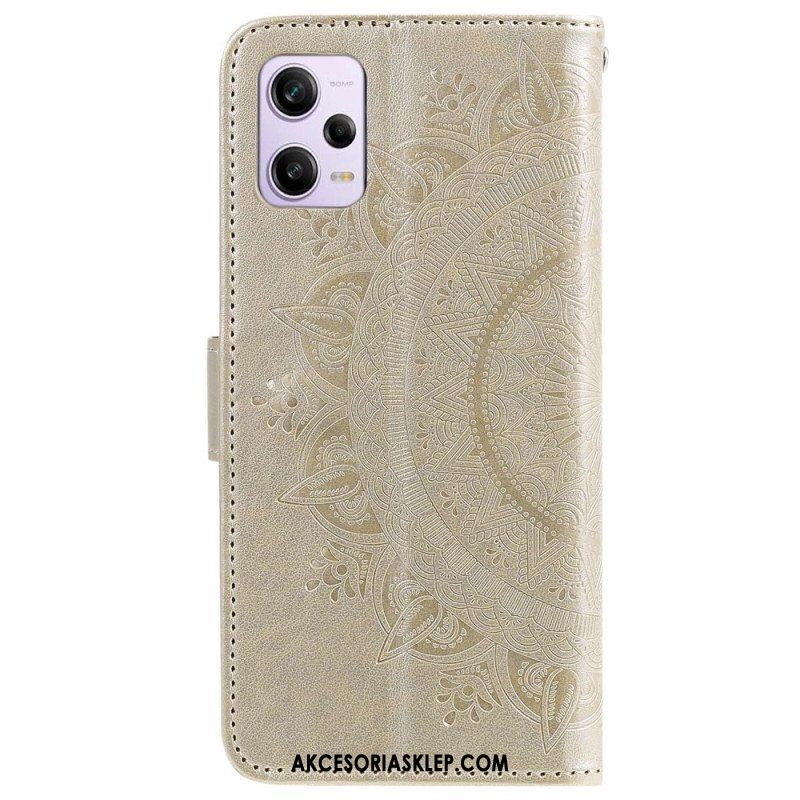 Etui Folio do Xiaomi Redmi Note 12 Pro Mandala Sun Ze Smyczą