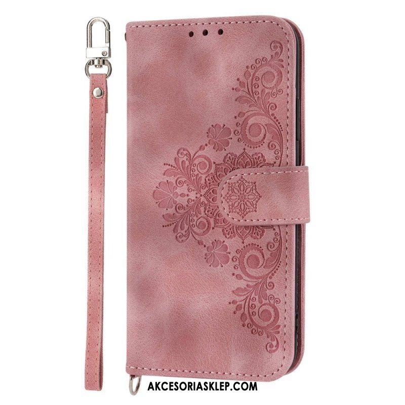 Etui Folio do Xiaomi Redmi Note 12 Pro Plus Mandala Ze Smyczą I Paskiem Na Ramię