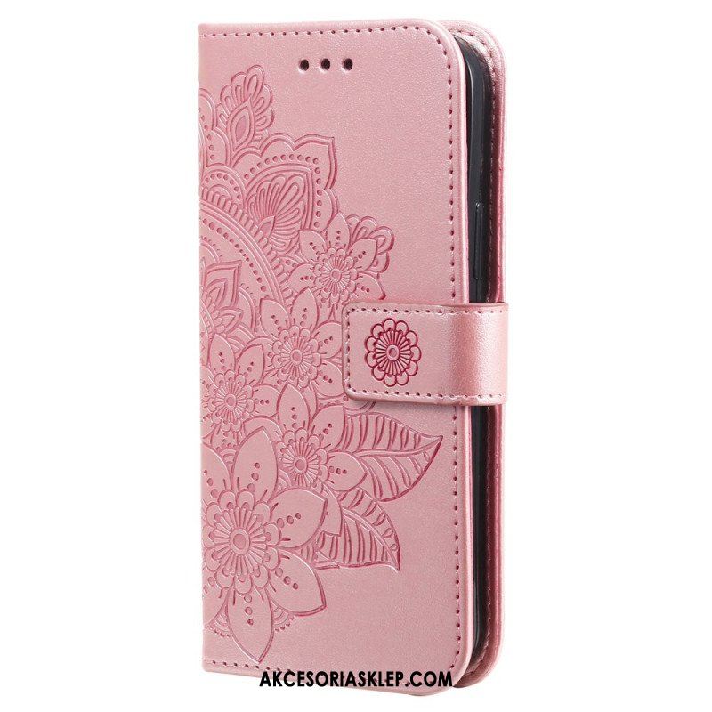 Etui Folio do Xiaomi Redmi Note 12 Pro Plus z Łańcuch Mandala Kwiatowa Na Pasku