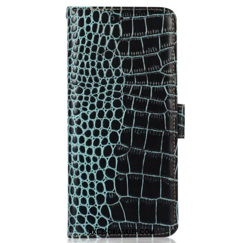 Etui Folio do Xiaomi Redmi Note 12 Pro Rfid W Stylu Krokodyla