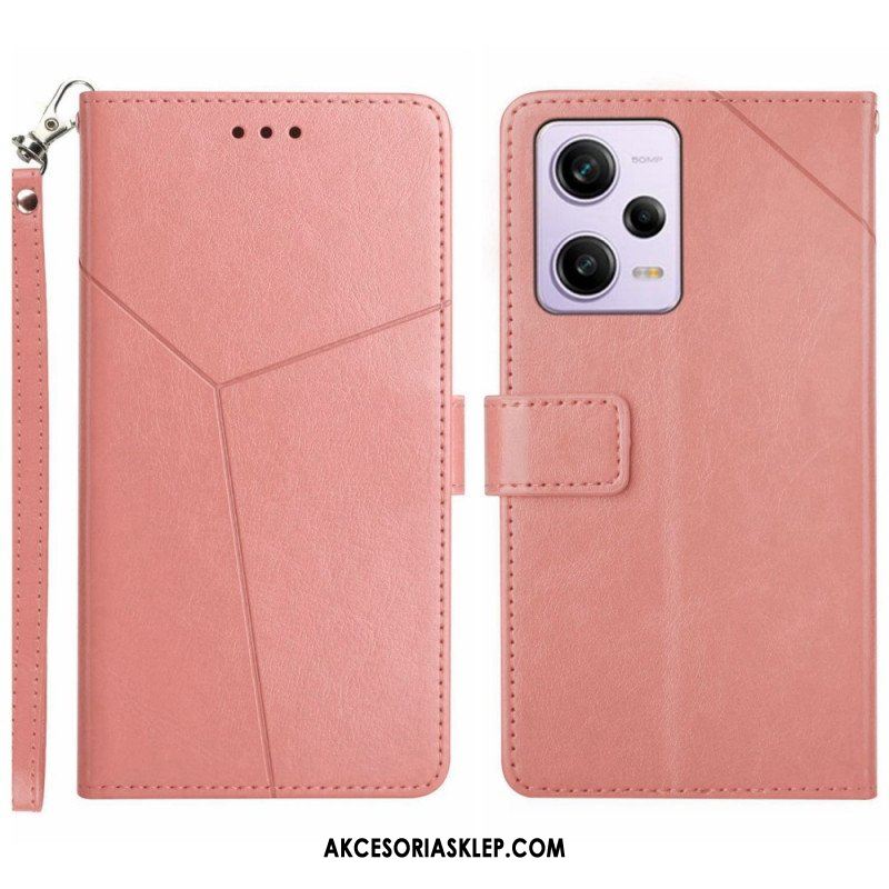 Etui Folio do Xiaomi Redmi Note 12 Pro z Łańcuch Projekt Z Paskami Y