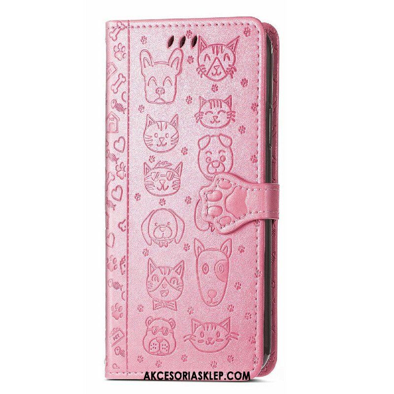 Etui Folio do iPhone 13 Mini Animowane Zwierzęta