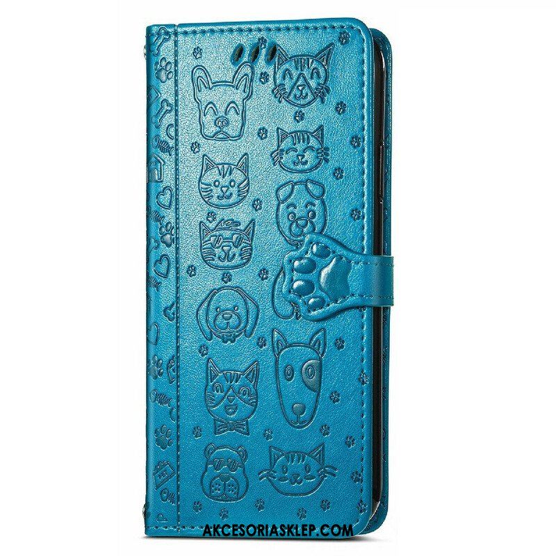 Etui Folio do iPhone 13 Mini Animowane Zwierzęta