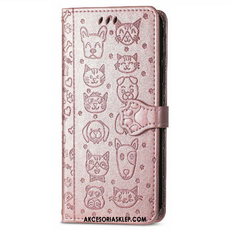 Etui Folio do iPhone 13 Mini Animowane Zwierzęta