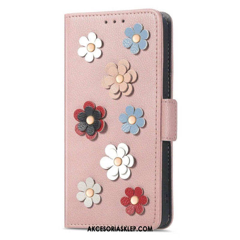 Etui Folio do iPhone 14 Dekoracyjne Kwiaty