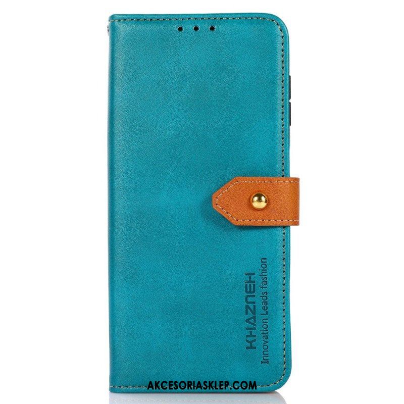 Etui Folio do iPhone 14 Dwukolorowe Złote Zapięcie Khazneh