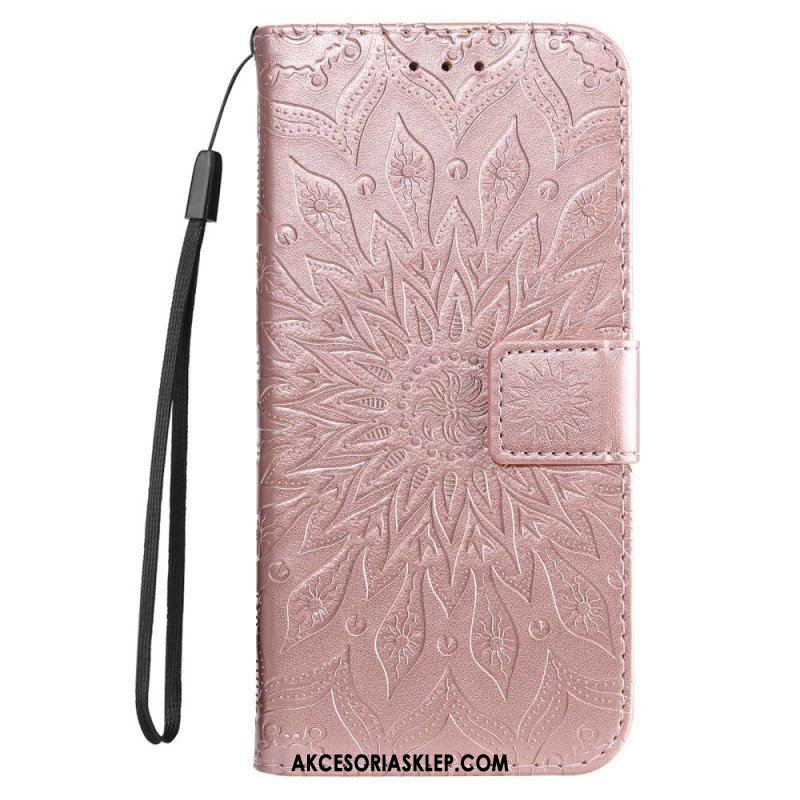 Etui Folio do iPhone 14 Pro Max Mandala Sun Ze Smyczą