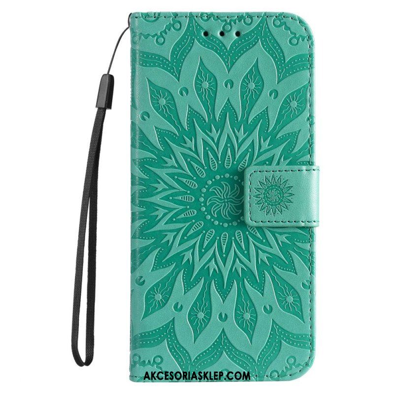 Etui Folio do iPhone 14 Pro Max Mandala Sun Ze Smyczą