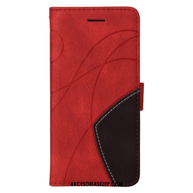 Etui Folio do iPhone 14 Pro z Łańcuch Dwukolorowy Pasek