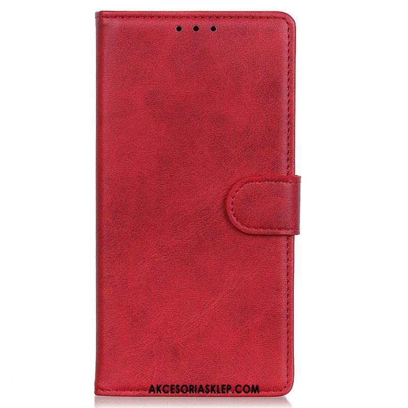 Etui Folio do iPhone 15 Matowa Sztuczna Skóra