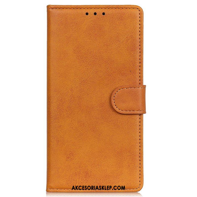 Etui Folio do iPhone 15 Matowa Sztuczna Skóra