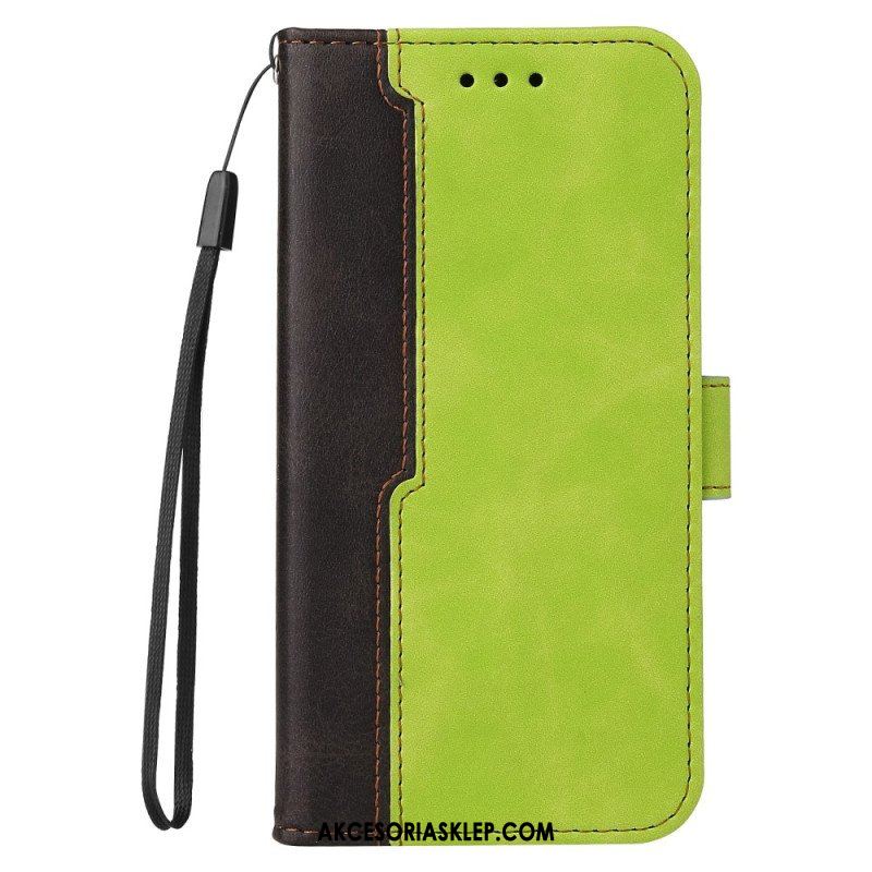 Etui Folio do iPhone 15 Plus Dwukolorowy. Stylowy