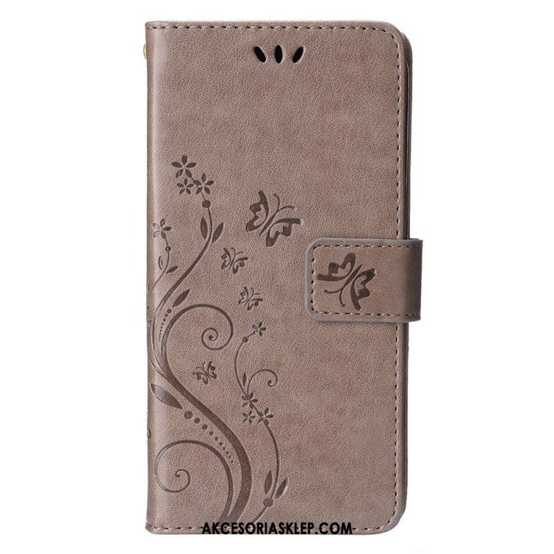 Etui Folio do iPhone 15 Plus Kwiaty I Motyle