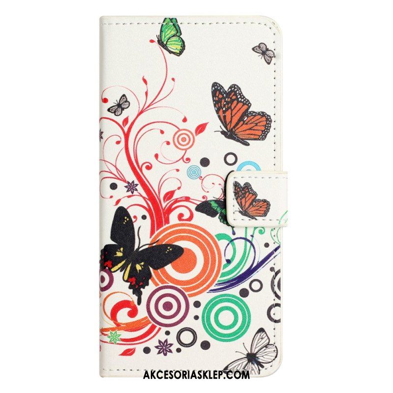 Etui Folio do iPhone 15 Plus Piękne Motyle