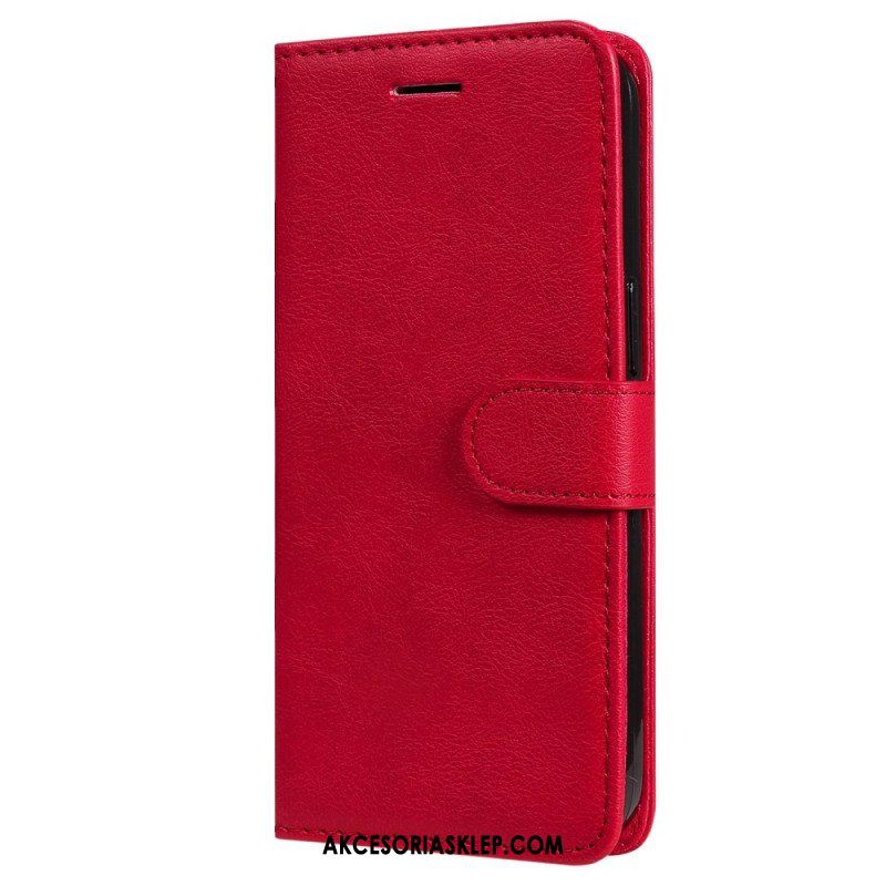 Etui Folio do iPhone 15 Plus z Łańcuch Zwykła Sztuczna Skóra Z Paskiem