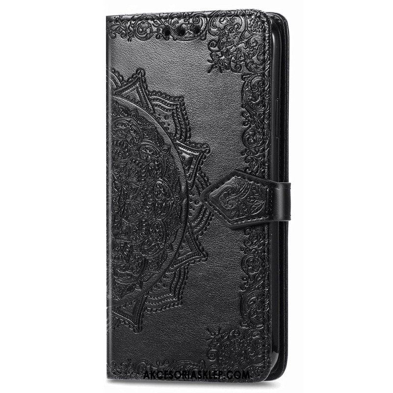 Etui Folio do iPhone 15 Pro Max z Łańcuch Barokowa Mandala Z Paskiem