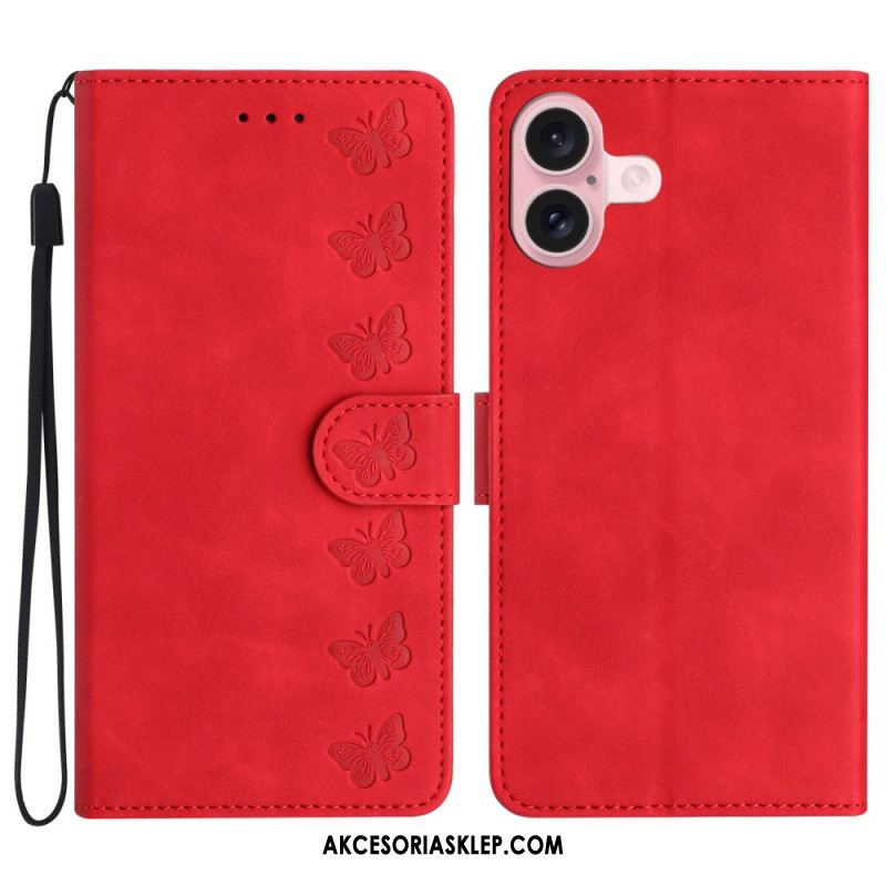 Etui Folio iPhone 16 Fryz Motyli