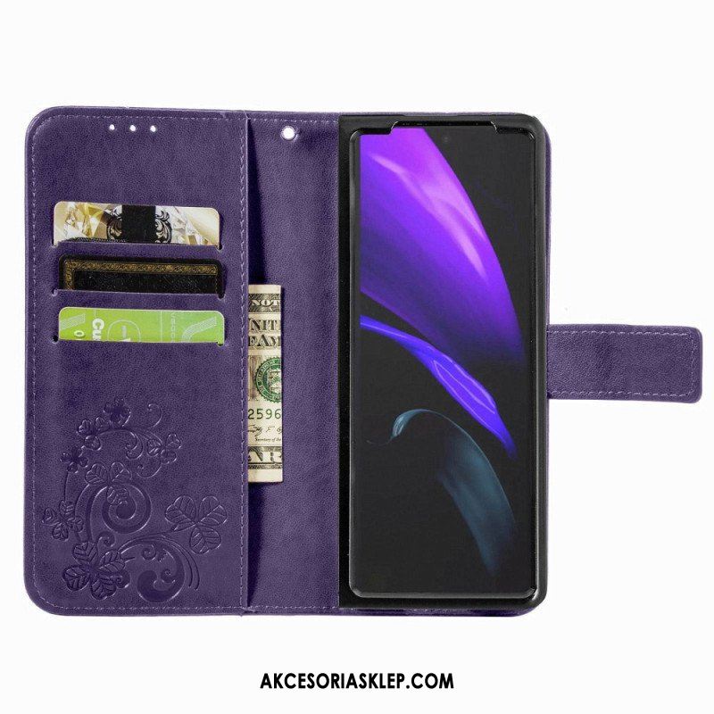 Etui Na Telefon Pokrowce do Samsung Galaxy Z Fold 4 Wzór Koniczyny Z Paskiem