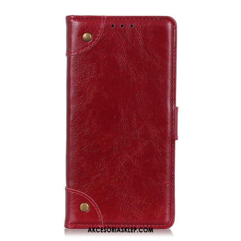 Etui Na Telefon Pokrowce do Xiaomi Redmi Note 11 / 11S Nity W Stylu Vintage Ze Skóry Nappa