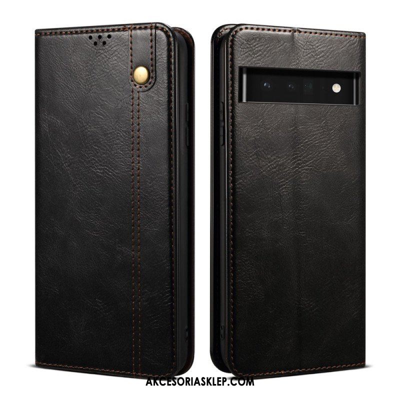 Etui Na Telefon do Google Pixel 6 Etui Folio Woskowana Sztuczna Skóra