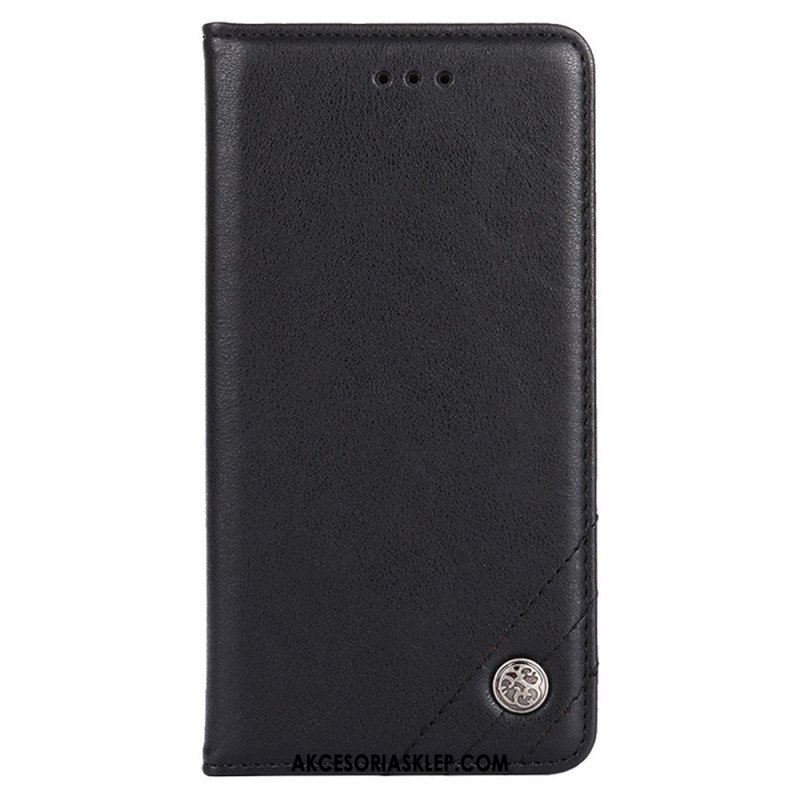 Etui Na Telefon do Moto E40 / E30 / E20 Etui Folio Stylowy Skórzany Nit