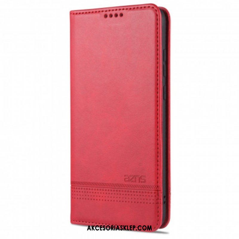 Etui Na Telefon do Oppo A15 Etui Folio Stylizacja Skóry Azns